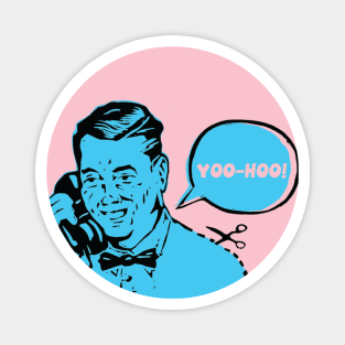 Yoo-Hoo! Retro Man on Telephone Magnet